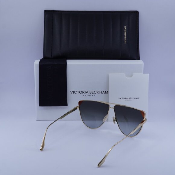 Victoria Beckham VB239S 222 Sunglasses Gold Aviator Frame, Grey Lenses - Picture 11 of 11